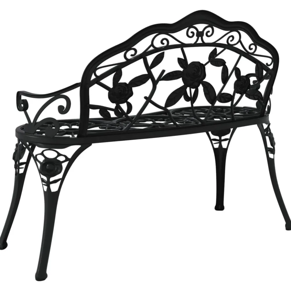 Clearance FinePRICE Puutarhapenkki 100 cm valualumiini musta (17740)