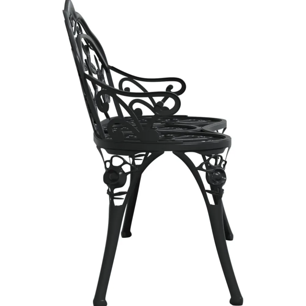 Clearance FinePRICE Puutarhapenkki 100 cm valualumiini musta (17740)