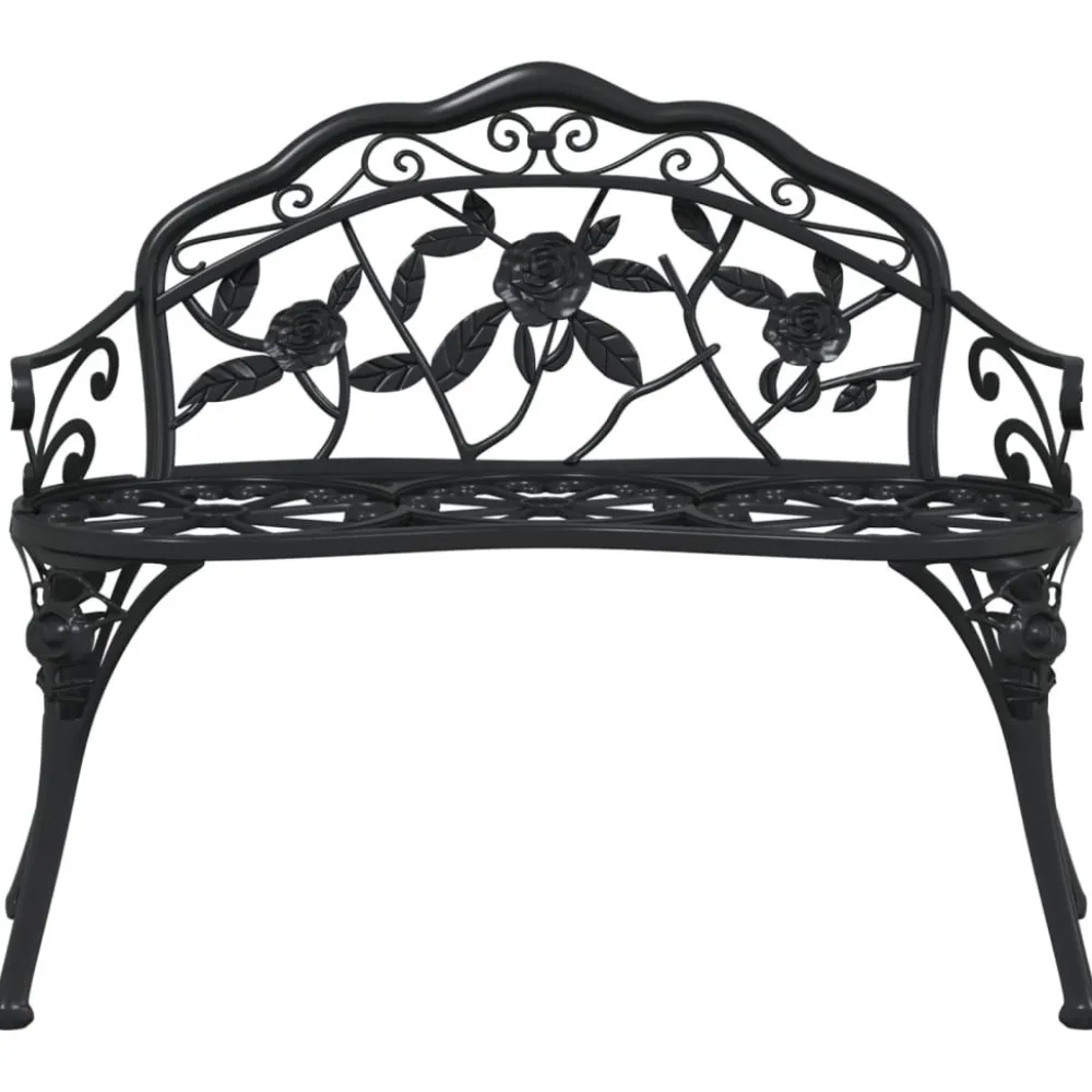 Clearance FinePRICE Puutarhapenkki 100 cm valualumiini musta (17740)