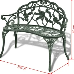Online FinePRICE Puutarhapenkki 100 cm valualumiini vihreä