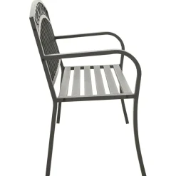 Outlet FinePRICE Puutarhapenkki harmaa 120 cm teräs