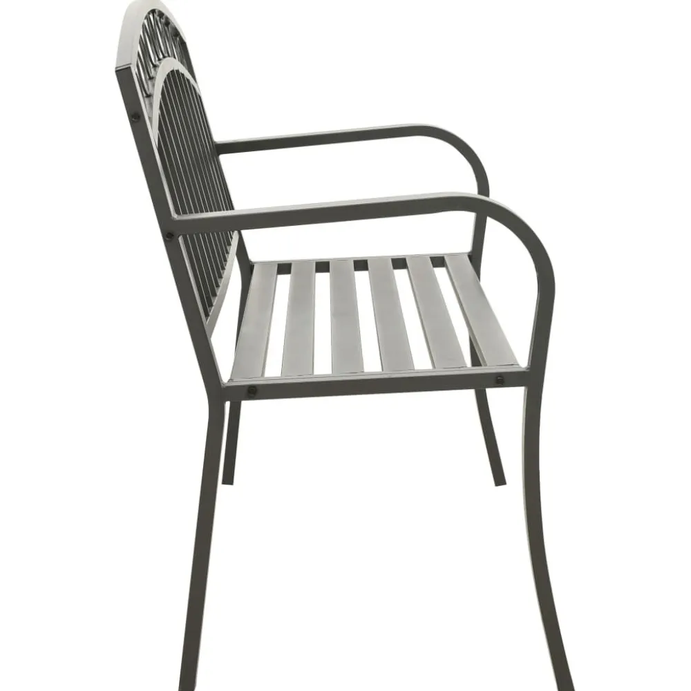 Outlet FinePRICE Puutarhapenkki harmaa 120 cm teräs