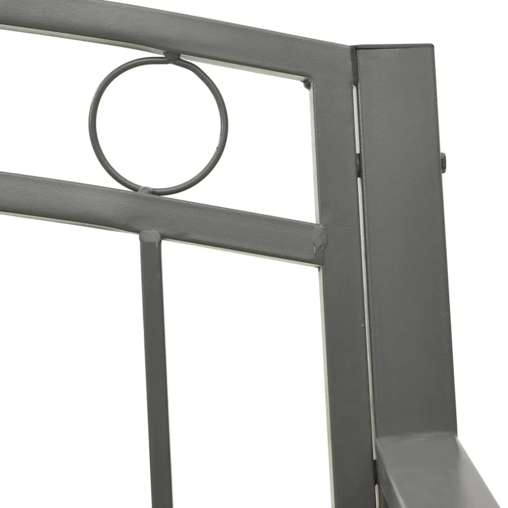 Outlet FinePRICE Puutarhapenkki harmaa 120 cm teräs