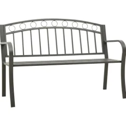 Outlet FinePRICE Puutarhapenkki harmaa 120 cm teräs
