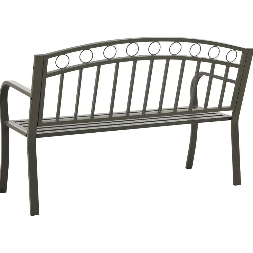 Outlet FinePRICE Puutarhapenkki harmaa 120 cm teräs