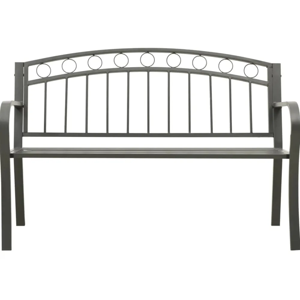 Outlet FinePRICE Puutarhapenkki harmaa 120 cm teräs