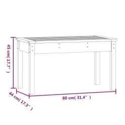 Best FinePRICE Puutarhapenkki harmaa 80x44x45 cm, mänty