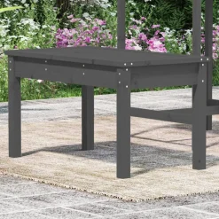 Best FinePRICE Puutarhapenkki harmaa 80x44x45 cm, mänty