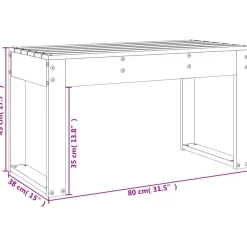 New FinePRICE Puutarhapenkki hunajanruskea 80x38x45 cm, mänty