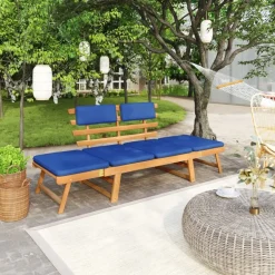 Clearance FinePRICE Puutarhapenkki 2-in-1 190 cm, akaasiapuu Ruskea
