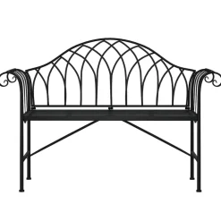 Outlet FinePRICE Puutarhapenkki 2-istuttava 128 cm musta teräs (18828)