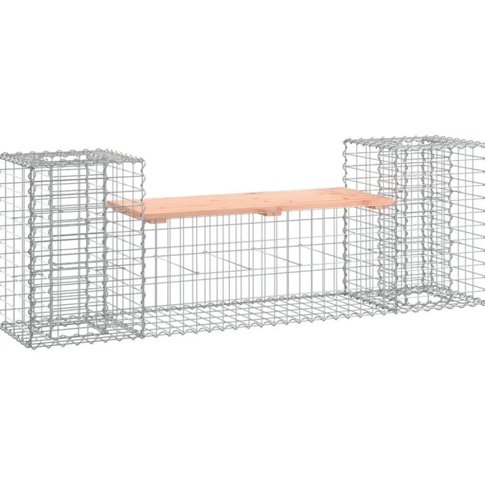 FinePRICE Puutarhapenkki kivikorilla 183x41x60,5 cm, douglaskuusi