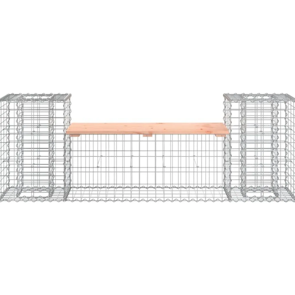 FinePRICE Puutarhapenkki kivikorilla 183x41x60,5 cm, douglaskuusi
