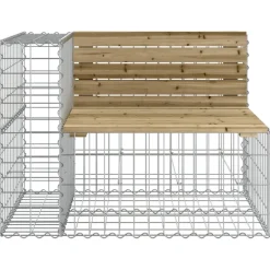 Best FinePRICE Puutarhapenkki kivikorilla 184x71x65,5 cm kyllästetty mänty