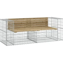 Best FinePRICE Puutarhapenkki kivikorilla 184x71x65,5 cm kyllästetty mänty