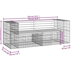Best FinePRICE Puutarhapenkki kivikorilla 184x71x65,5 cm kyllästetty mänty