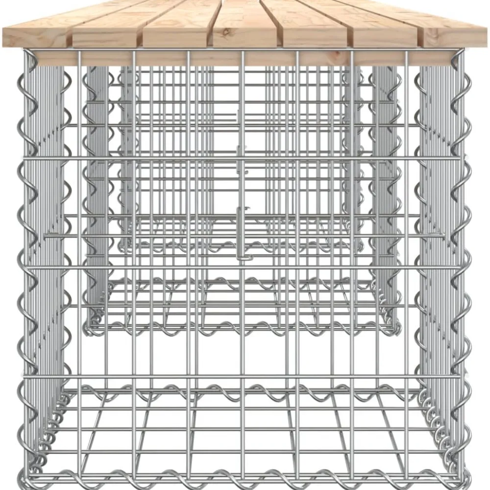 Clearance FinePRICE Puutarhapenkki kivikorilla 203x44x42 cm, mänty