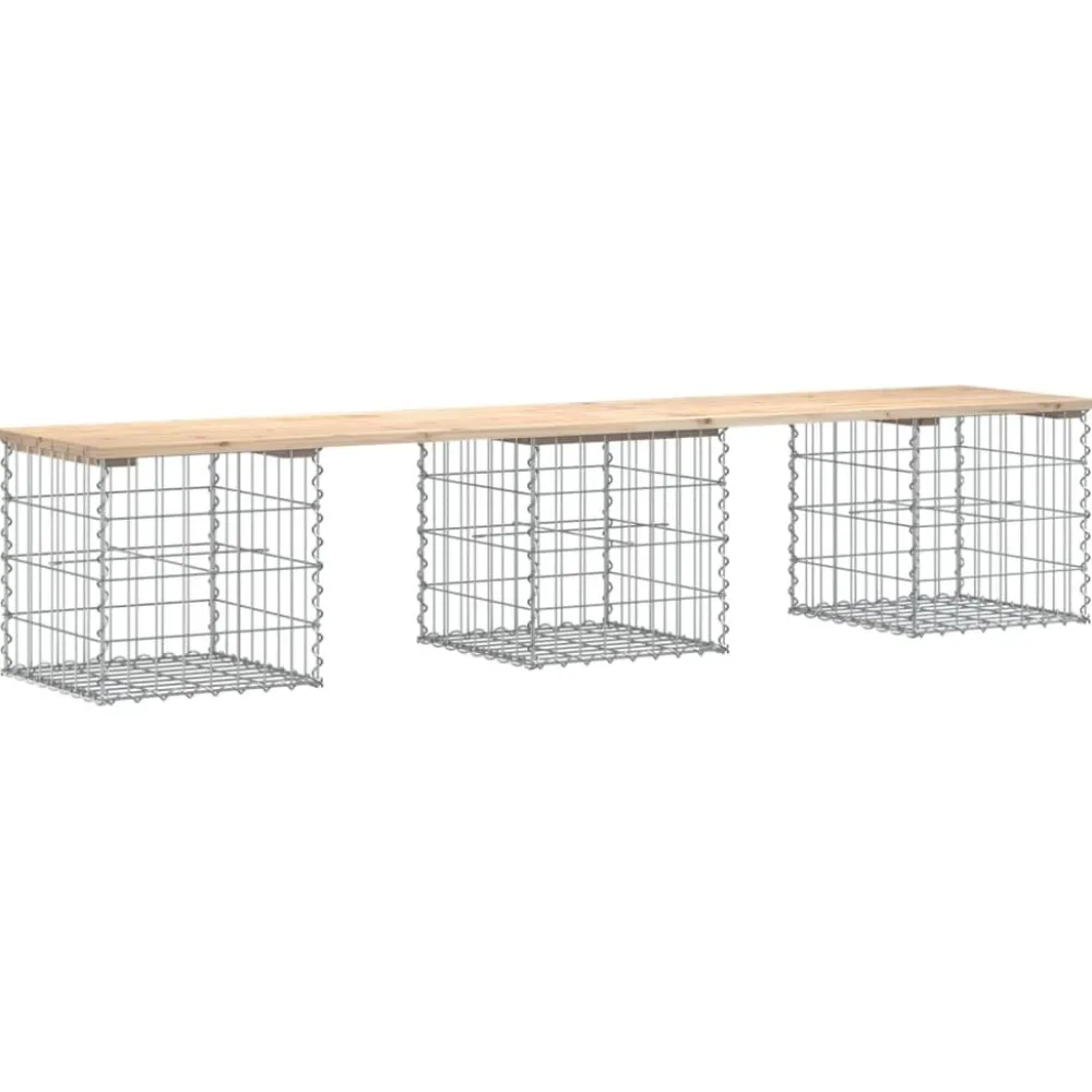 Clearance FinePRICE Puutarhapenkki kivikorilla 203x44x42 cm, mänty