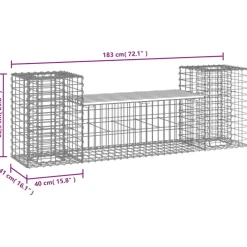 Best FinePRICE Puutarhapenkki kivikorilla 183x41x60,5 cm kyllästetty mänty