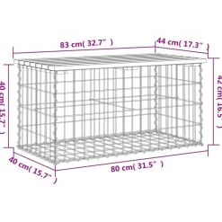Clearance FinePRICE Puutarhapenkki kivikorilla 83x44x42 cm, mänty
