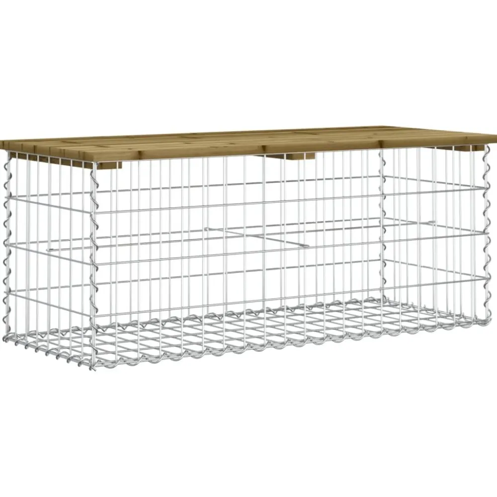 Sale FinePRICE Puutarhapenkki kivikorilla 103x44x42 cm kyllästetty mänty