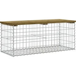 Sale FinePRICE Puutarhapenkki kivikorilla 103x44x42 cm kyllästetty mänty