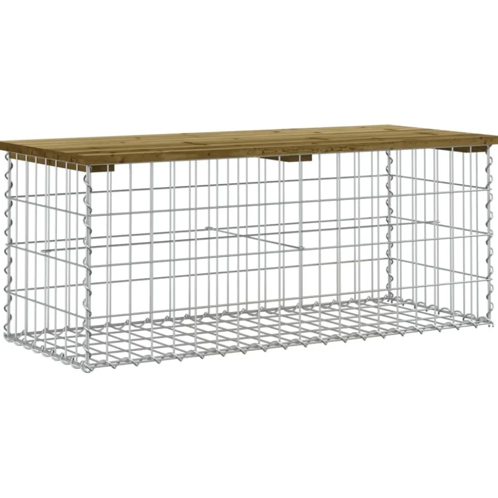 Sale FinePRICE Puutarhapenkki kivikorilla 103x44x42 cm kyllästetty mänty