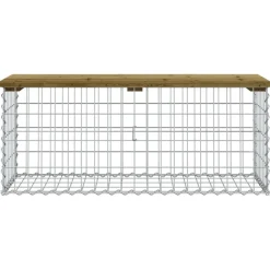Sale FinePRICE Puutarhapenkki kivikorilla 103x44x42 cm kyllästetty mänty