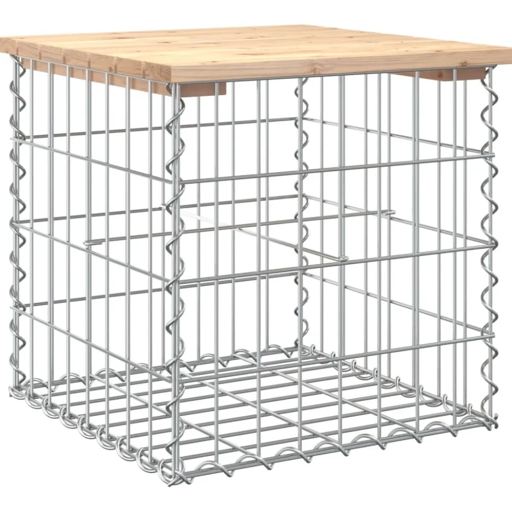 Outlet FinePRICE Puutarhapenkki kivikorilla 43x44x42 cm, mänty