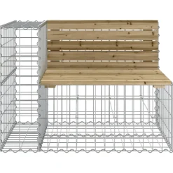 Best FinePRICE Puutarhapenkki kivikorilla 92x71x65,5 cm kyllästetty mänty