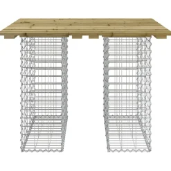 Outlet FinePRICE Puutarhapenkki kivikorilla 100x102x72 cm kyllästetty mänty
