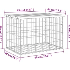 Discount FinePRICE Puutarhapenkki kivikorilla 63x44x42 cm, douglaskuusi