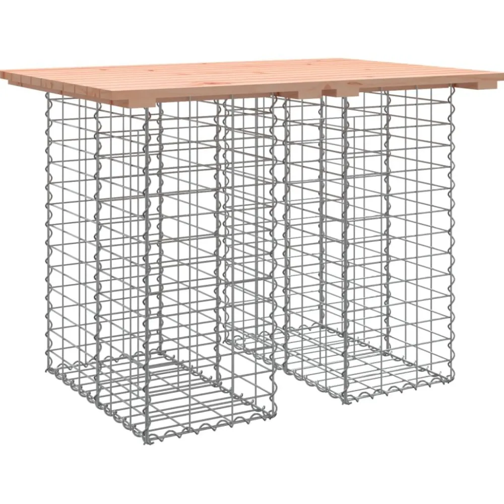 Outlet FinePRICE Puutarhapenkki kivikorilla 100x70x72 cm, douglaskuusi