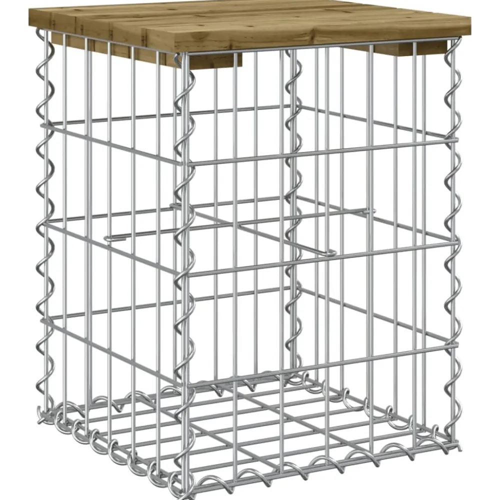 Clearance FinePRICE Puutarhapenkki kivikorilla 33x31x42 cm kyllästetty mänty