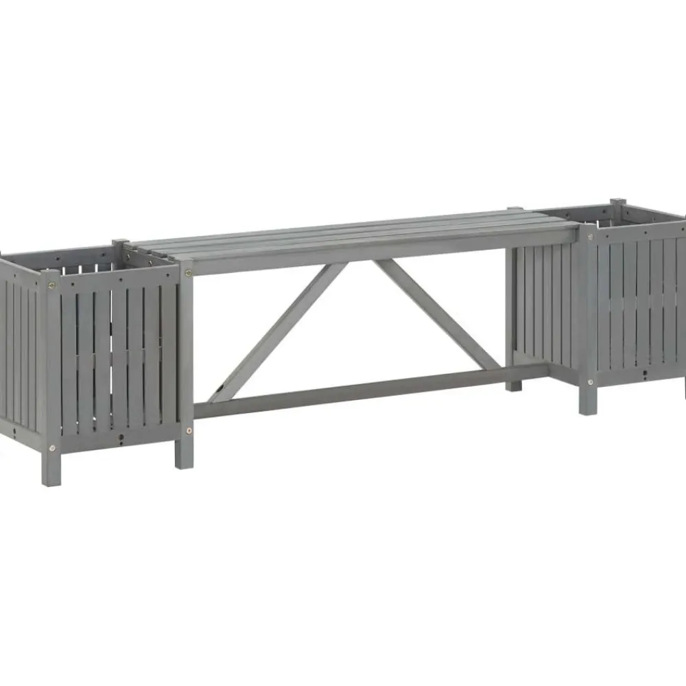 FinePRICE Puutarhapenkki 2 kukkalaatikolla 150 cm