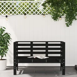 Discount FinePRICE Puutarhapenkki musta 111,5x53x71 cm, mänty