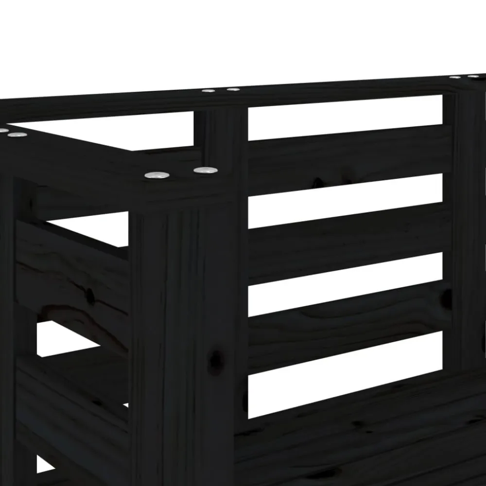 Discount FinePRICE Puutarhapenkki musta 111,5x53x71 cm, mänty