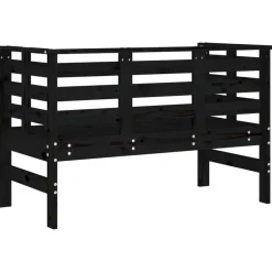 Discount FinePRICE Puutarhapenkki musta 111,5x53x71 cm, mänty