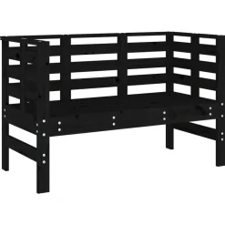 Discount FinePRICE Puutarhapenkki musta 111,5x53x71 cm, mänty