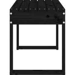 Outlet FinePRICE Puutarhapenkki musta 80x38x45 cm, mänty
