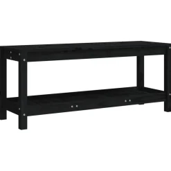 Clearance FinePRICE Puutarhapenkki musta 108x35x45 cm, mänty