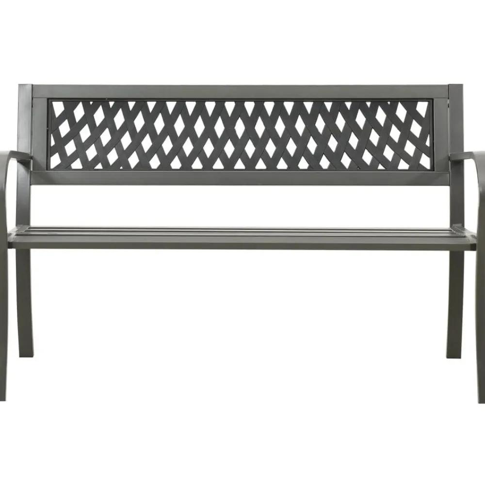 Discount FinePRICE Puutarhapenkki teräs harmaa 125 cm
