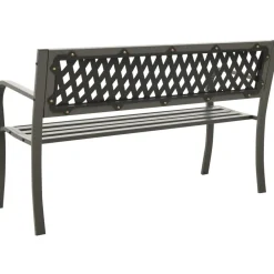 Discount FinePRICE Puutarhapenkki teräs harmaa 125 cm