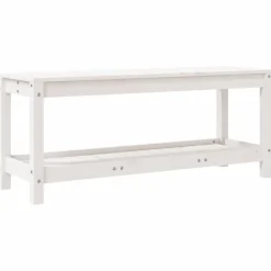 Clearance FinePRICE Puutarhapenkki valkoinen 108x35x45 cm, mänty