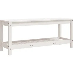 Clearance FinePRICE Puutarhapenkki valkoinen 108x35x45 cm, mänty