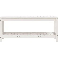 Clearance FinePRICE Puutarhapenkki valkoinen 108x35x45 cm, mänty