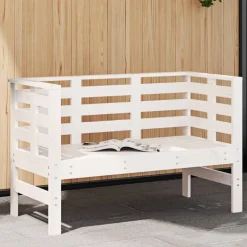Sale FinePRICE Puutarhapenkki valkoinen 111,5x53x71 cm, mänty