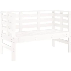 Sale FinePRICE Puutarhapenkki valkoinen 111,5x53x71 cm, mänty