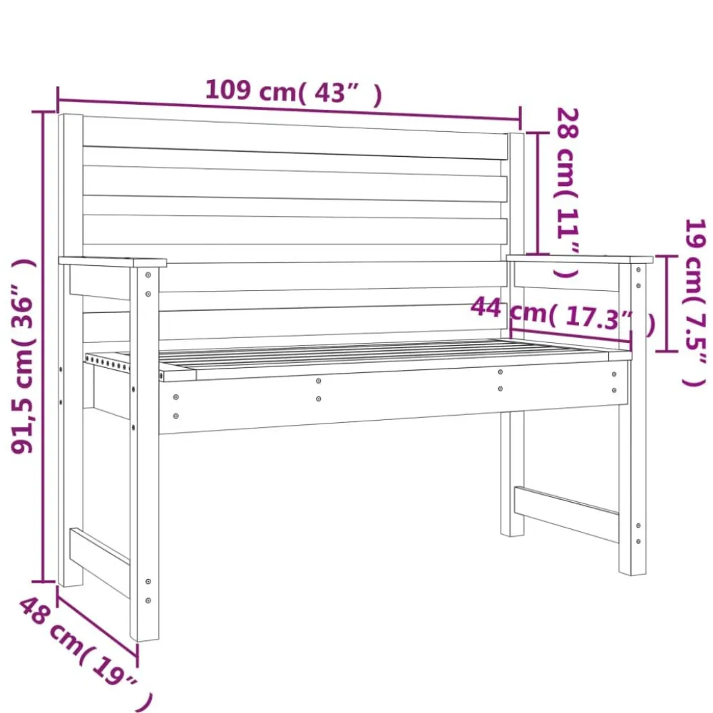 Best FinePRICE Puutarhapenkki 109x48x91,5 cm, douglaskuusi
