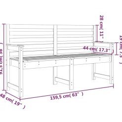 Best FinePRICE Puutarhapenkki 109x48x91,5 cm, douglaskuusi